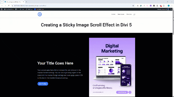 Showcase scroll effect with reveal image