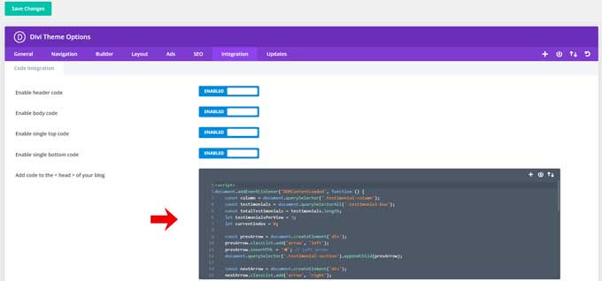 Add code to the < head > of your blog