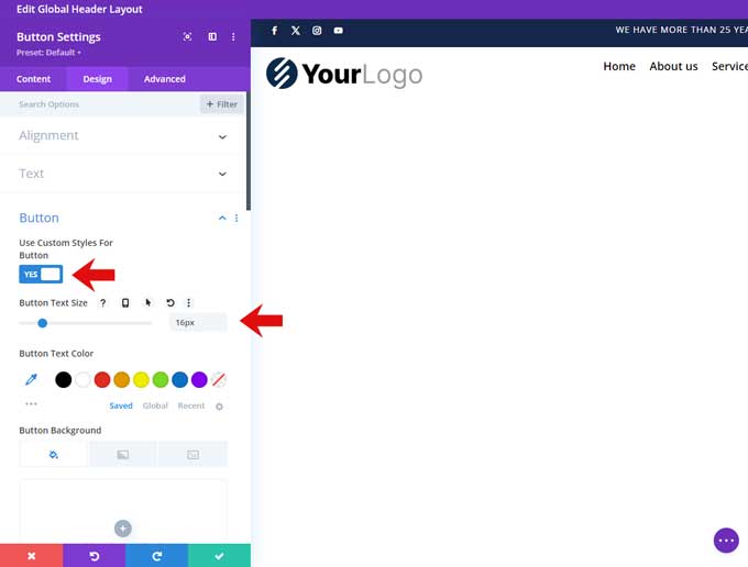 Button settings