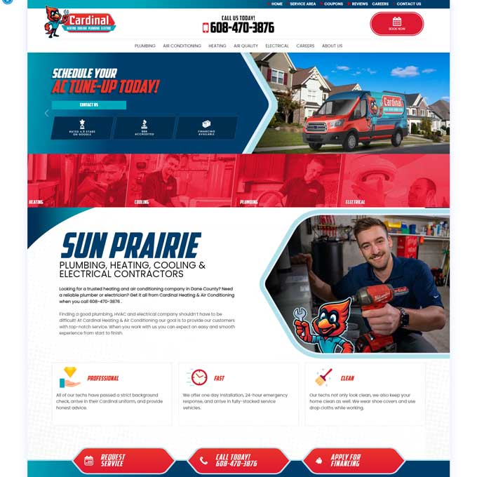 Cardinal Heating & Air Conditioning Website