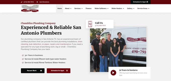Chambliss Plumbing website