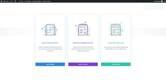 Choose a premade layout option