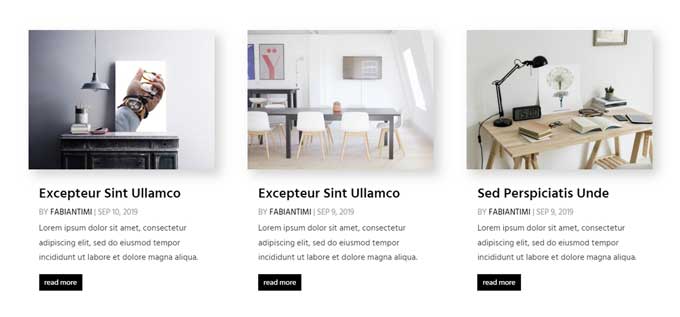 Divi blog grid layout