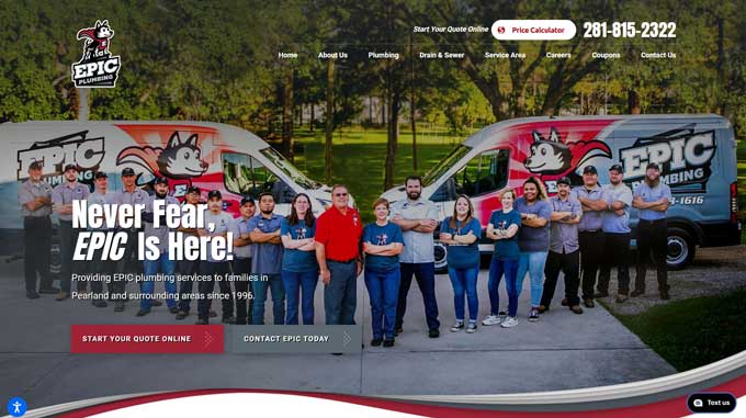 Epic Plumbing website