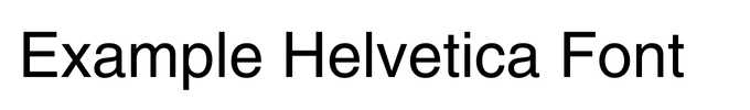 Example Helvetica font