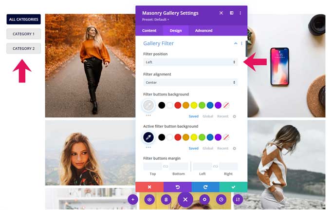Gallery filter