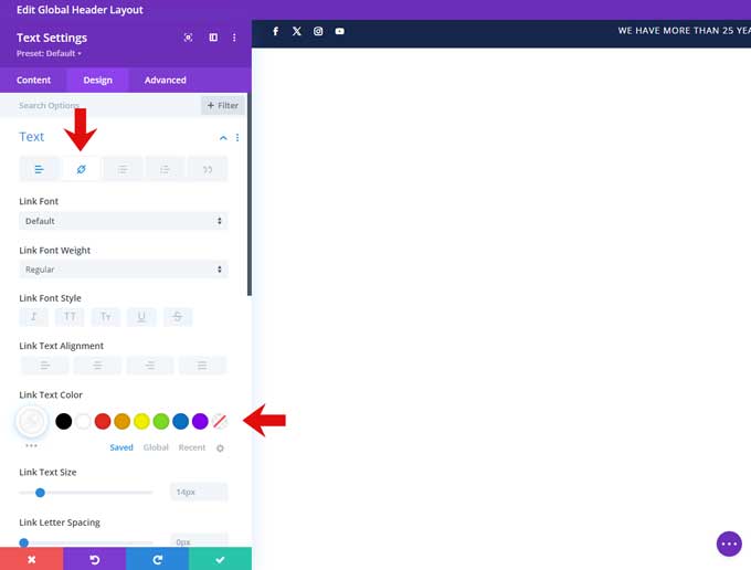 Link tab