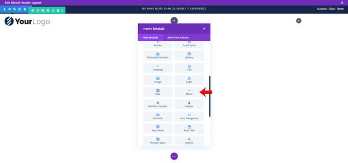 menu module