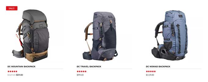 Nested columns eCommerce example