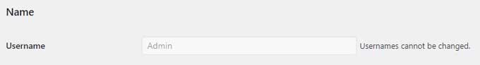Usernames can not be changed in WordPress