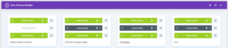 WooCommerce template layouts for Divi