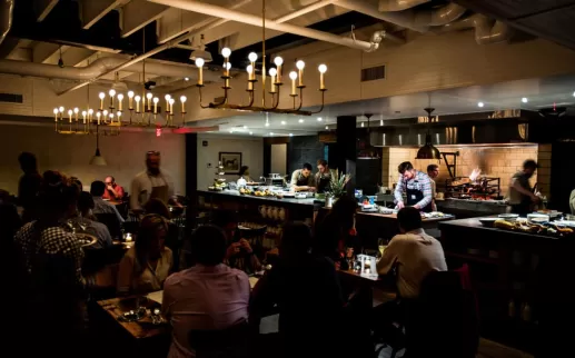 Dinner service at The Dabney in Shaw - Michelin-starred, romantic restaurant in Washington, DC
